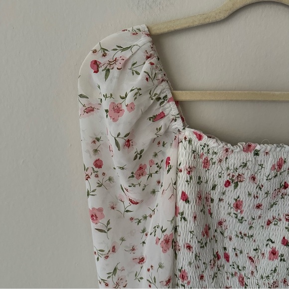 Princess Polly Floral Ruched Dress in White Size 4 - Picture 6 of 10